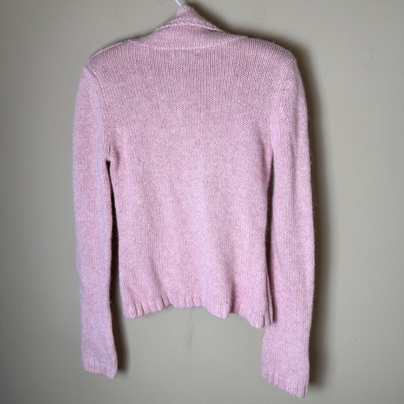 Vintage Y2K Maurices Sweater Womens Small Pink Cowl Neck Cable Knit Chunky 90s - Picture 2 of 7